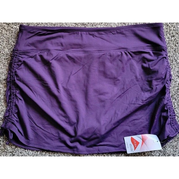 SWIM SKIRT w/ Brief 16 regular Purple TUMMY CONTROL 15" Solid Lands End S428 - Picture 1 of 8